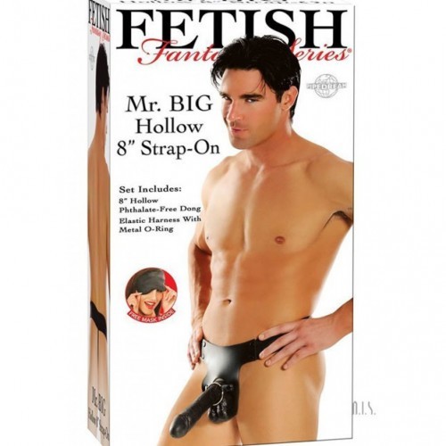 Mr Big Hollow Strap-On Black 8inch