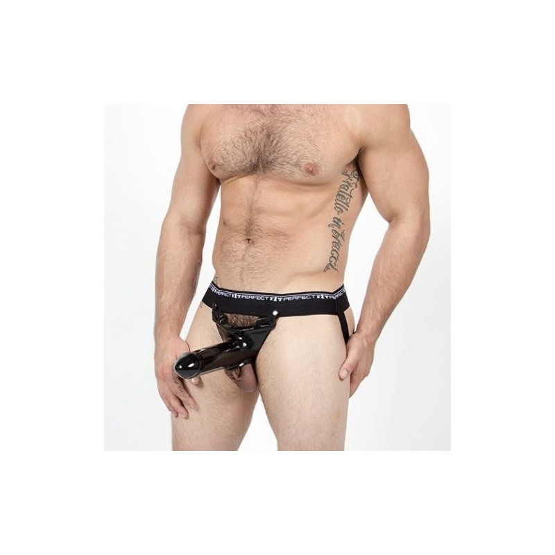 Perfect Fit Ανδρικό ζωνάτο Τζόκ με Μαύρο ομοίωμα και με οπή Μ/Μ