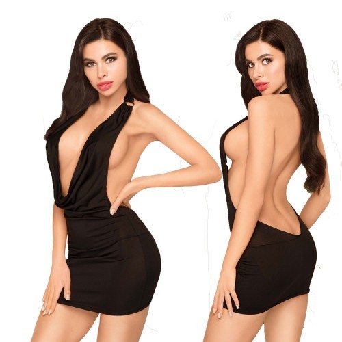 Μαύρο Μίνι Φόρεμα με στρίνγκ Penthouse Heart Rop