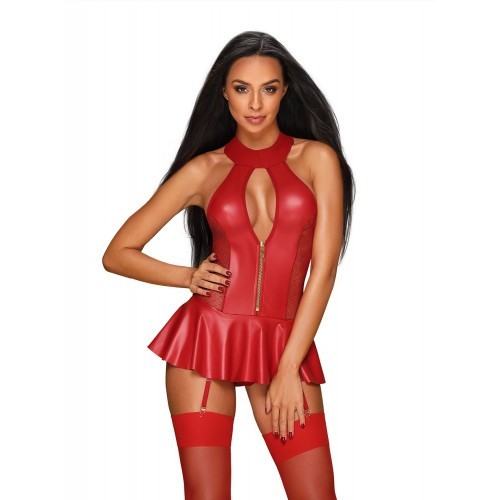 Obsessive Σέξυ Δερμάτινος Κόκκινος Κορσές