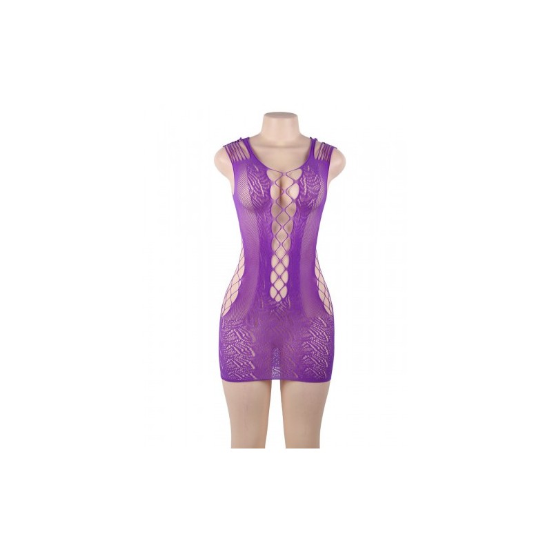 Criss-Cross Mini Dress Purple