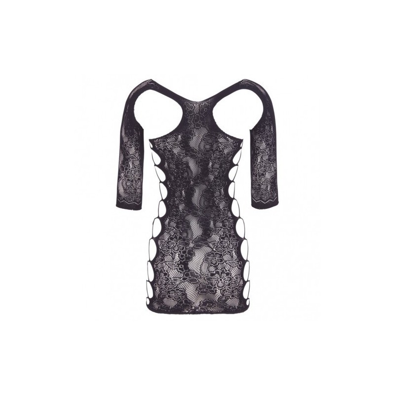 Προβοκατόρικο μινι δαντελενιο σέξι φόρεμα με διασταυρούμενους πλαινούς ιμαντες