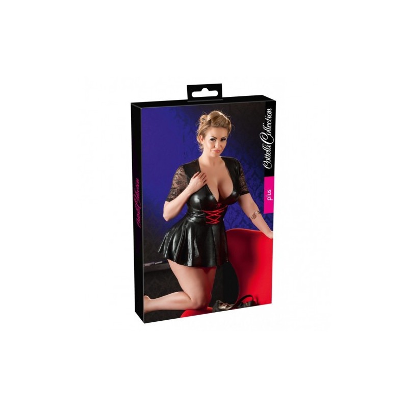 Plus Size Wetlook Dress with Lace Insert