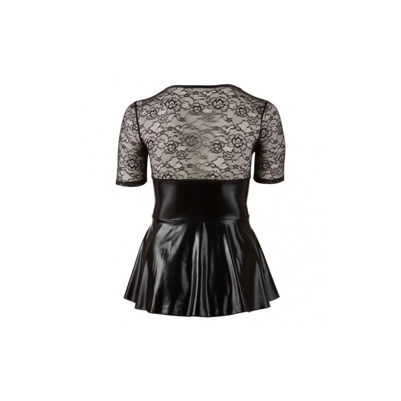 Plus Size Wetlook Dress with Lace Insert