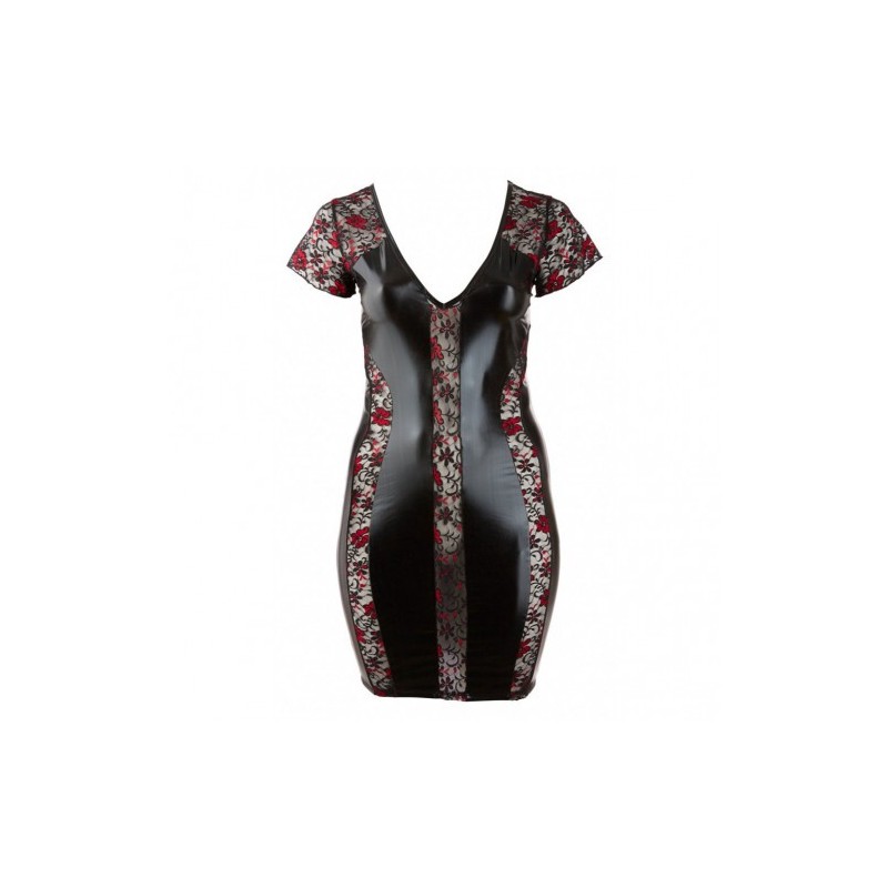 Μαύρο σέξι Plus Size γυαλιστερό φόρεμα