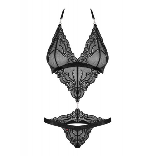 Σέξυ Μαύρο Δαντελωτό Κορμάκι Obsessive