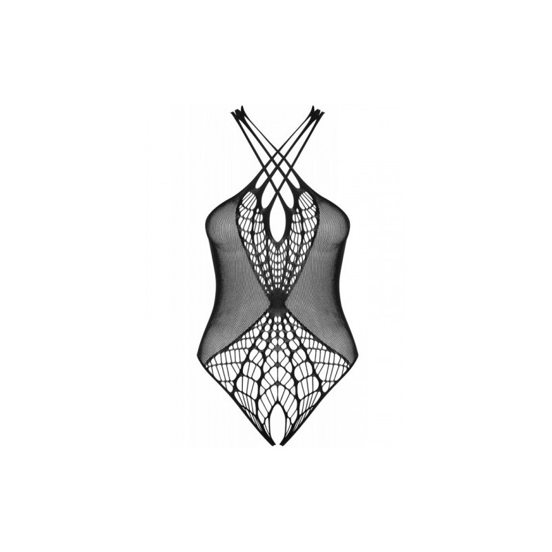 Obsessive διχτυωτό κορμάκι μαύρος