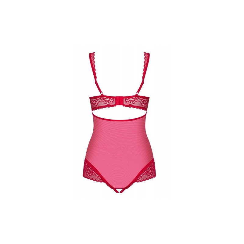 Obsessive Rougebelle Κόκκινο κορμάκι με ανοιχτό κάβαλο