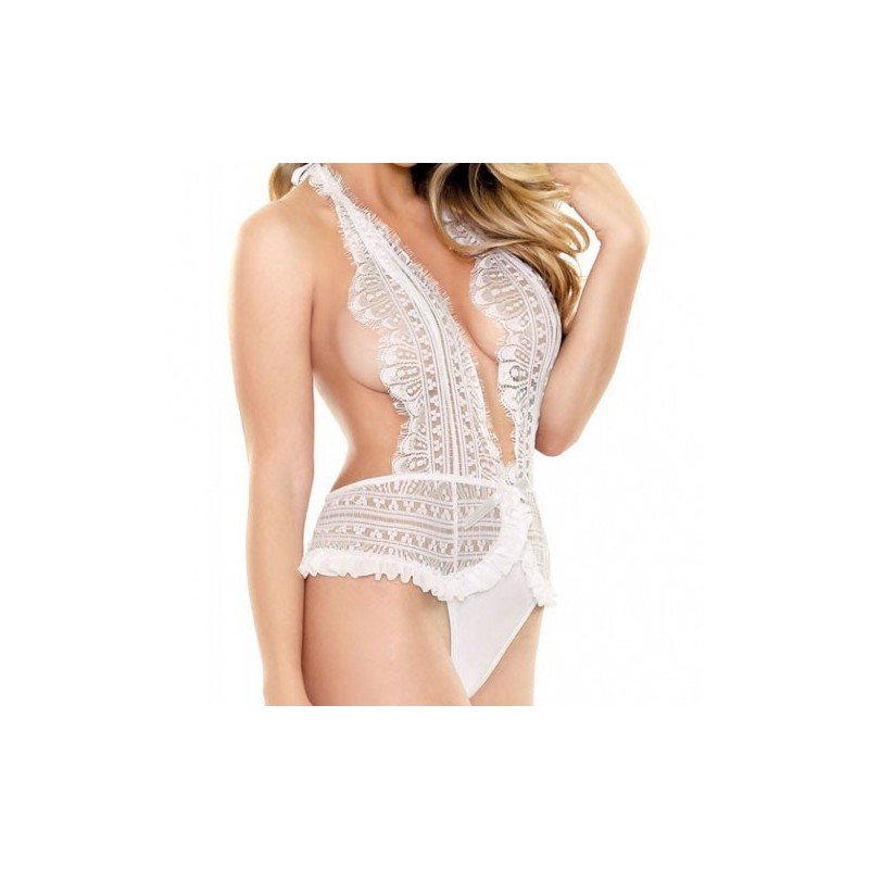 Emma Lace Halter Teddy White