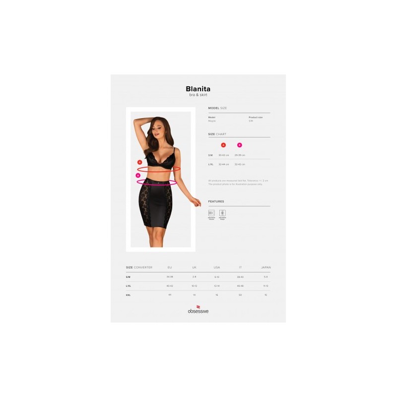 Αισθησιακός Μαύρος Κορσές με Φούστα Obsessive Felisita
