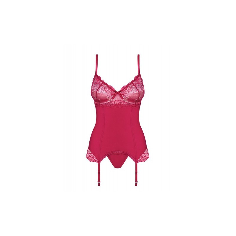 Obsessive Rosalyne Κόκκινος Κορσές με Στρίνγκ