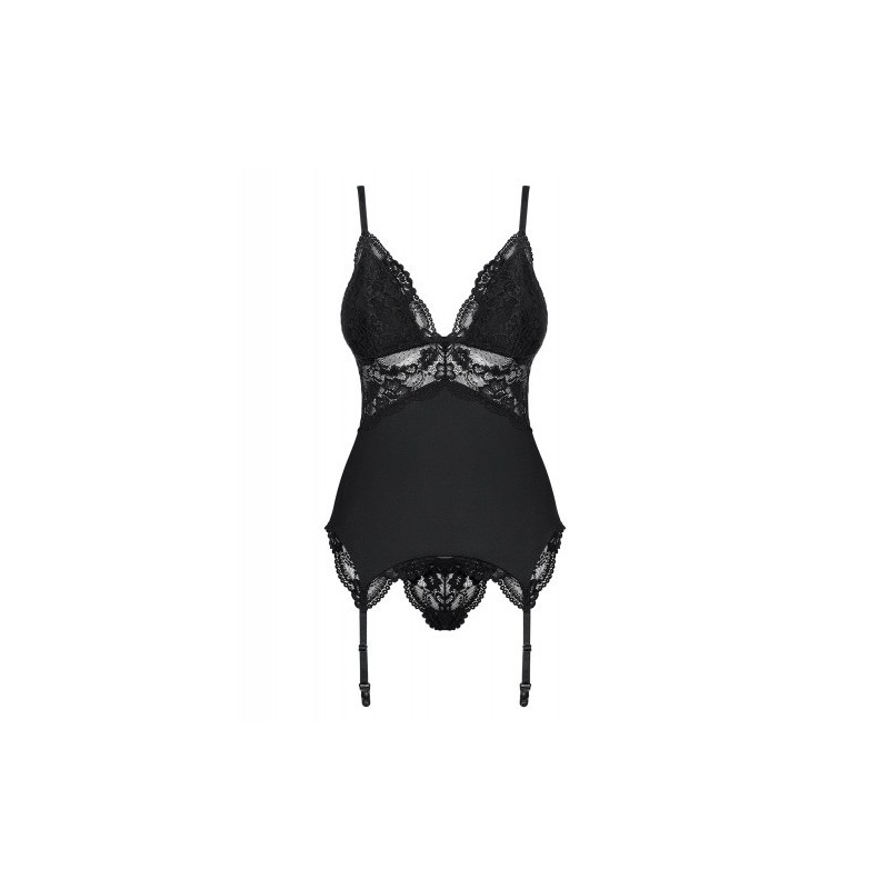 Obsessive Μαύρος Κορσές με στρίνγκ