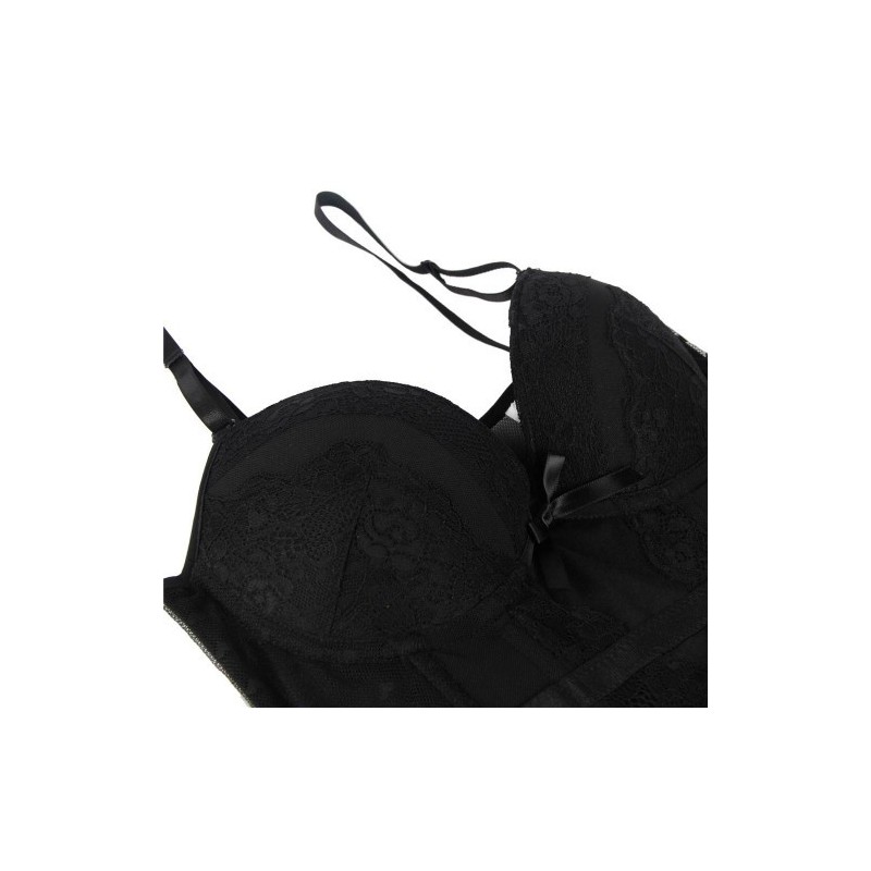 Plus Size Deluxe Black Corset with Suspenders