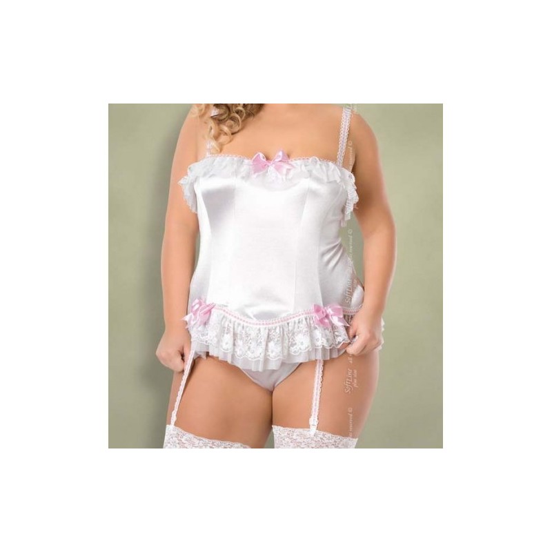 Plus Size xSybil Satin Corset White