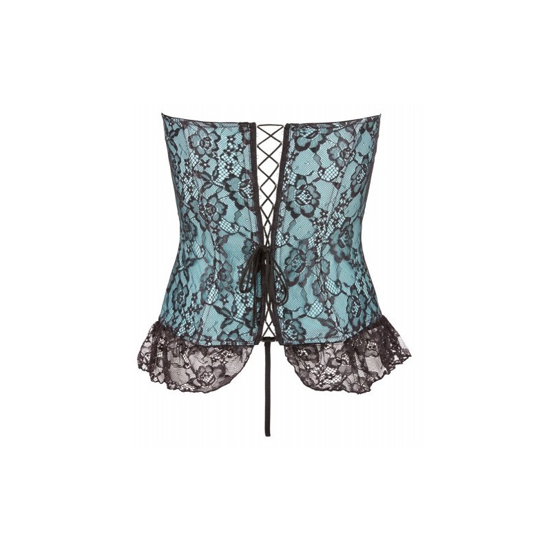 Green Satin-Lace Corsage Top with String