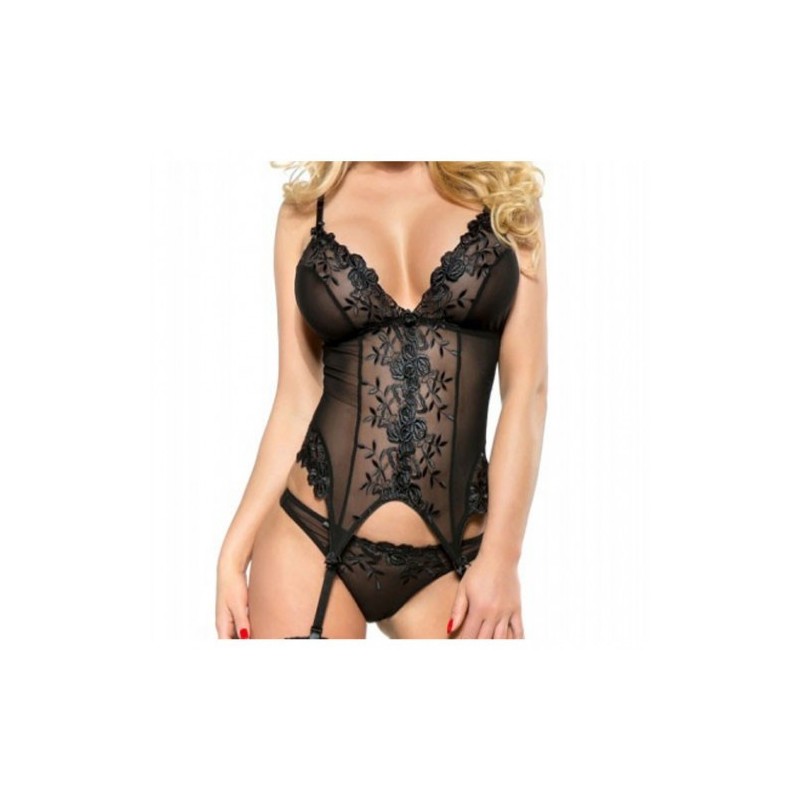 Demoniq Chloe Black Basque Set