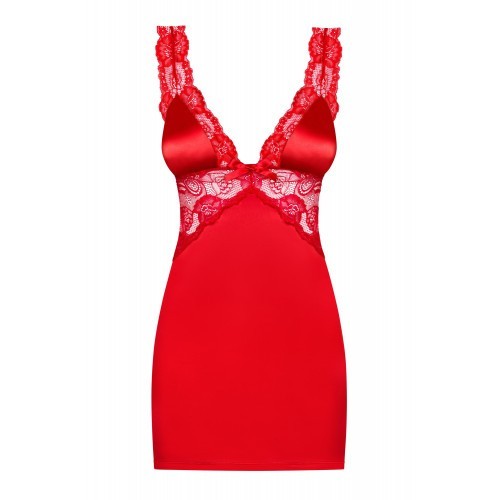 Κόκκινο Σατέν Νυχτικό με στρίνγκ Obsessive Secred