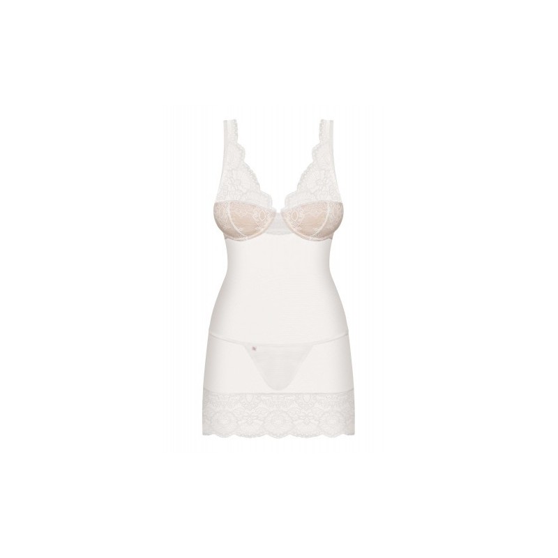 Obsessive Elegant Off-white Chemise with String