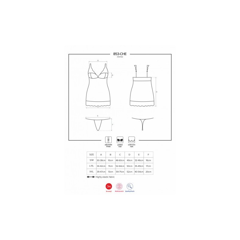 Obsessive Elegant Off-white Chemise with String