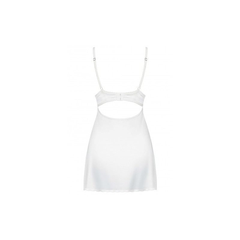 Obsessive Glossy White Chemise with Thong