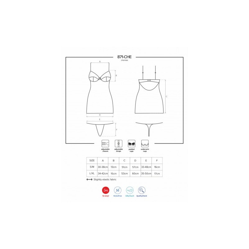 Obsessive Glossy White Chemise with Thong