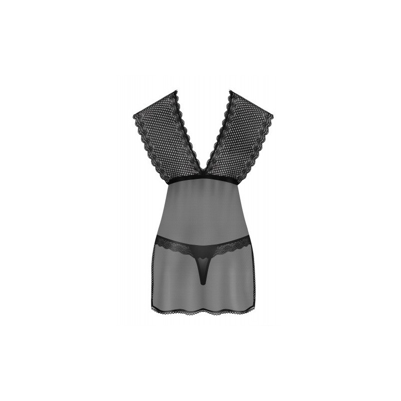 Obsessive Tempting Babydoll with Thong Black