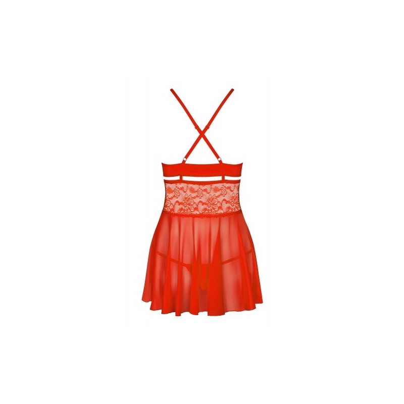 Obsessive Charming Red Babydoll with Thong