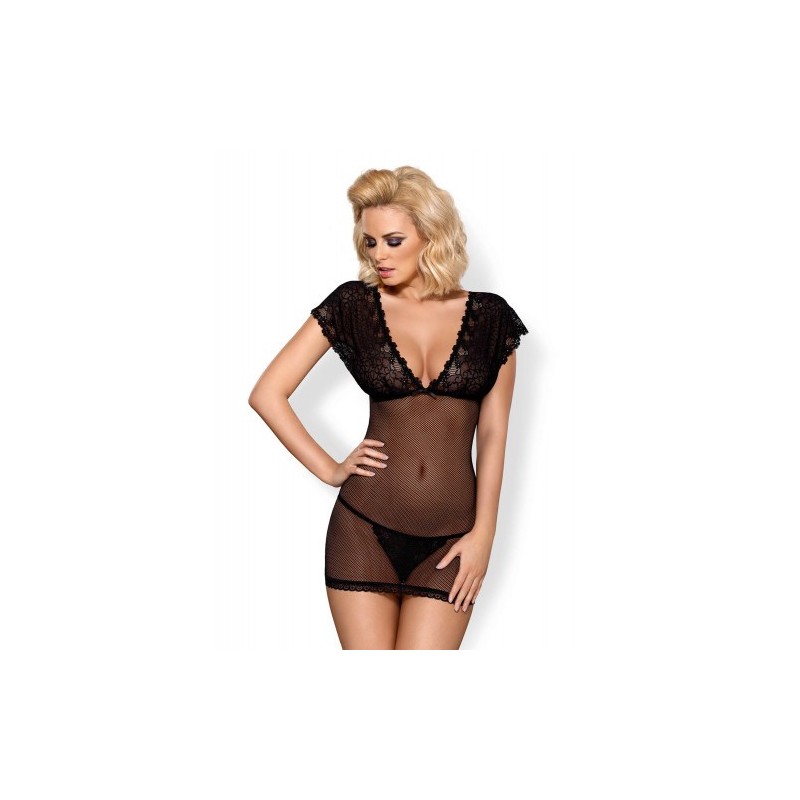 Obsessive Fishnet Lace Chemise with Thong