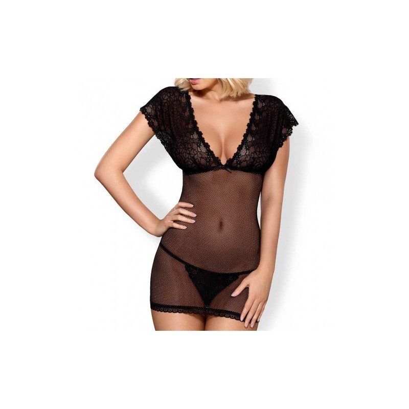Obsessive Fishnet Lace Chemise with Thong