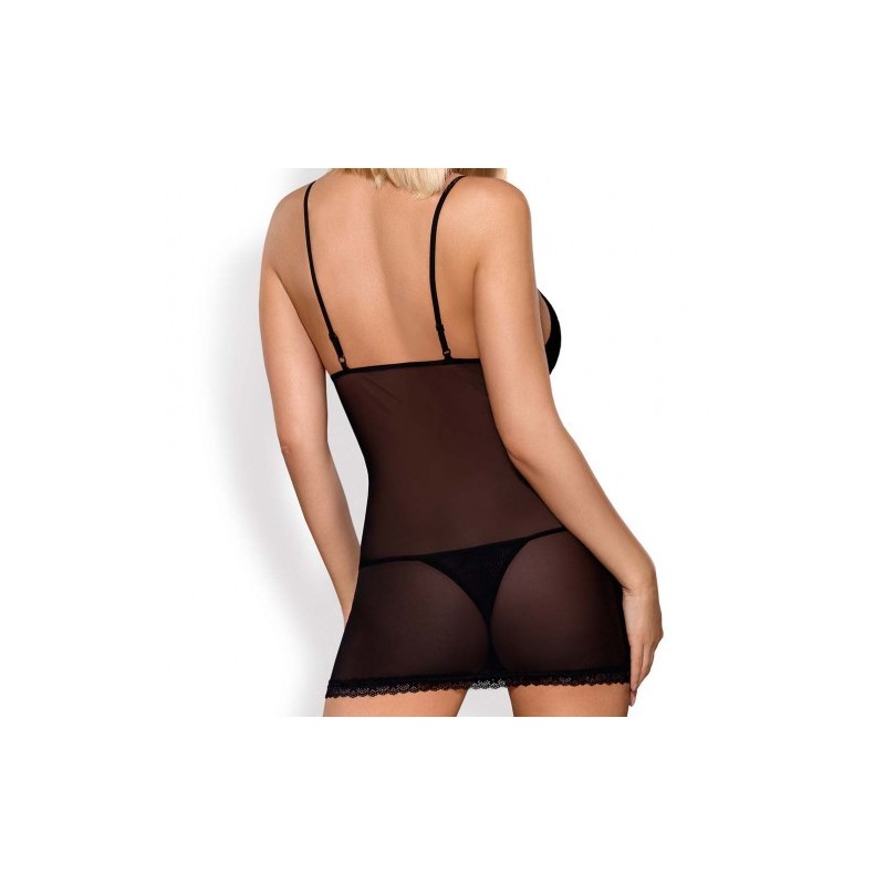 Obsessive Sensual Chemise with Thong Black