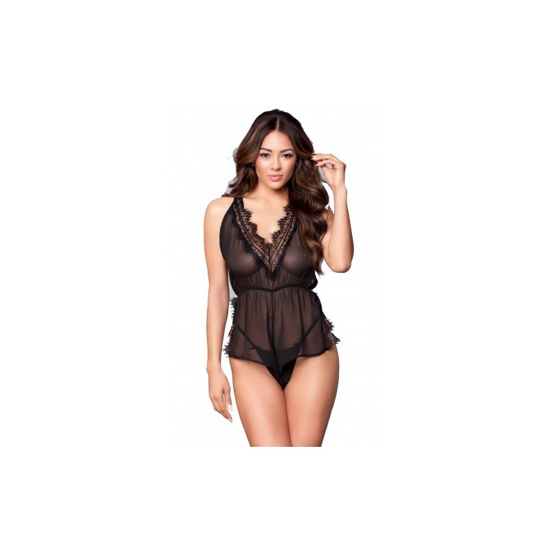 Faith Transparent Romper Black