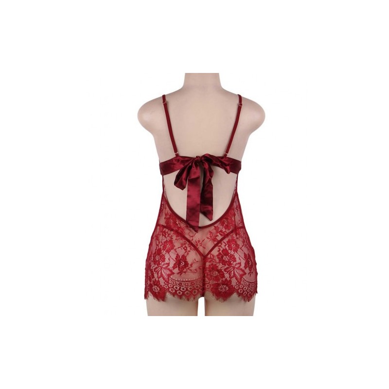 Please Me Red Babydoll with String