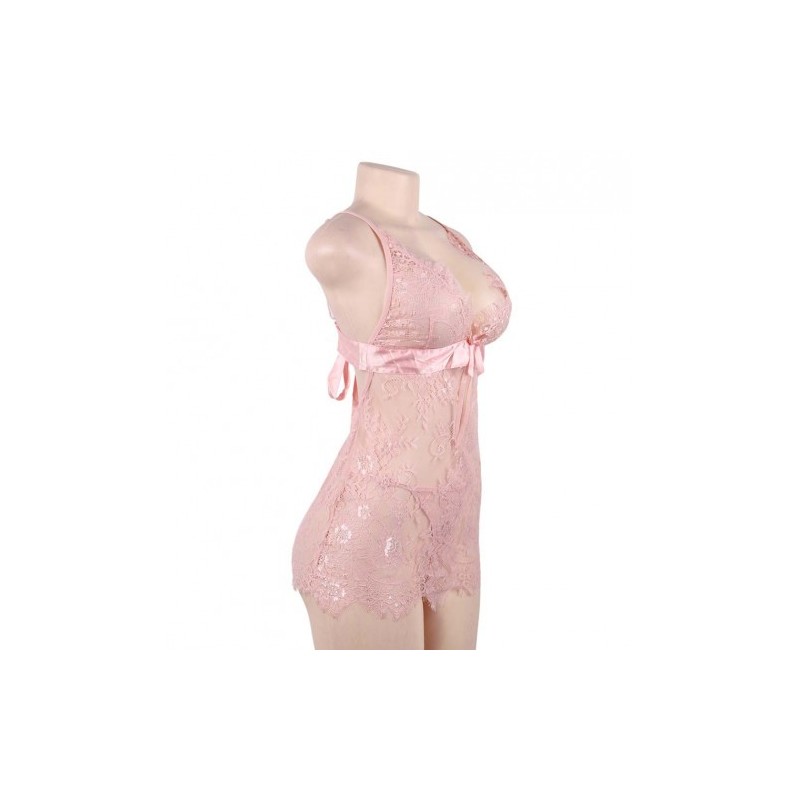 Please Me Pink Babydoll with String