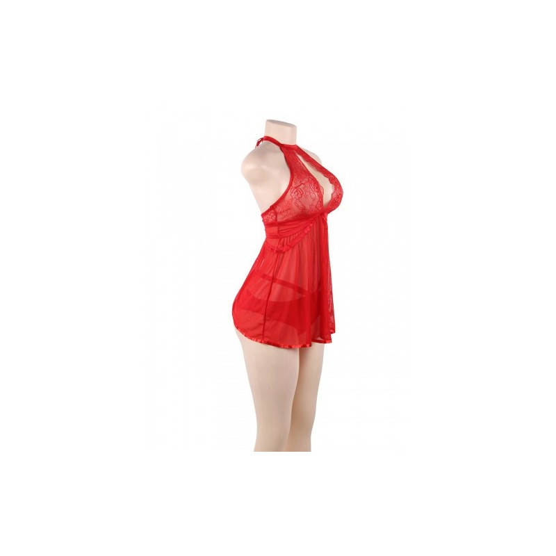 Hot Red Flyaway Chemise with Thong