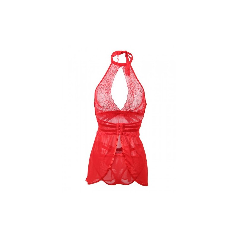 Hot Red Flyaway Chemise with Thong