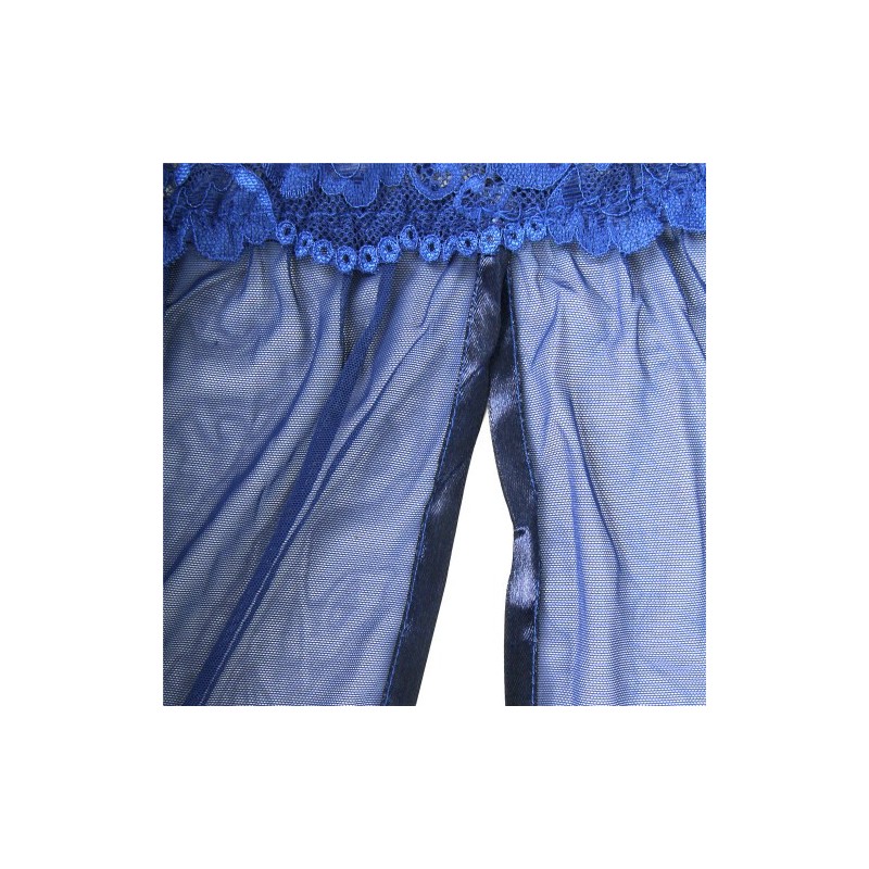 Ημιδιαφανές Plus Size Μπλέ Babydoll με στρινγκ