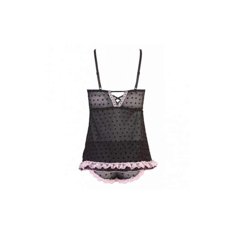 Heart Printed Babydoll with Panties