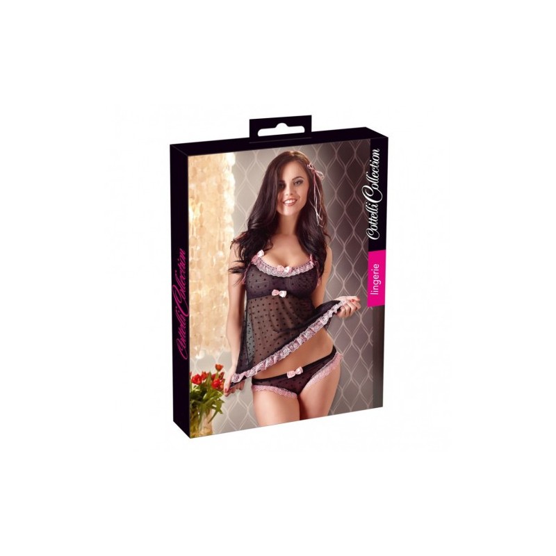 Heart Printed Babydoll with Panties