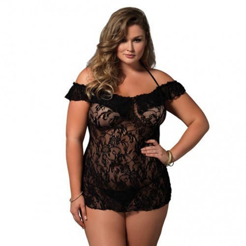 Plus Size Flutter ruffle chemise