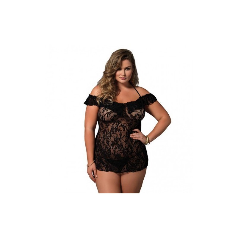 Plus Size Flutter ruffle chemise