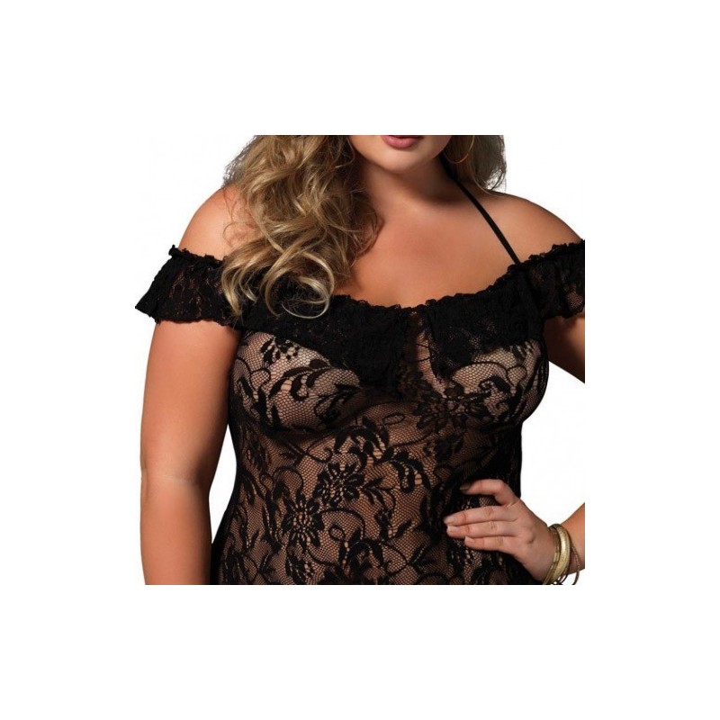 Plus Size Flutter ruffle chemise