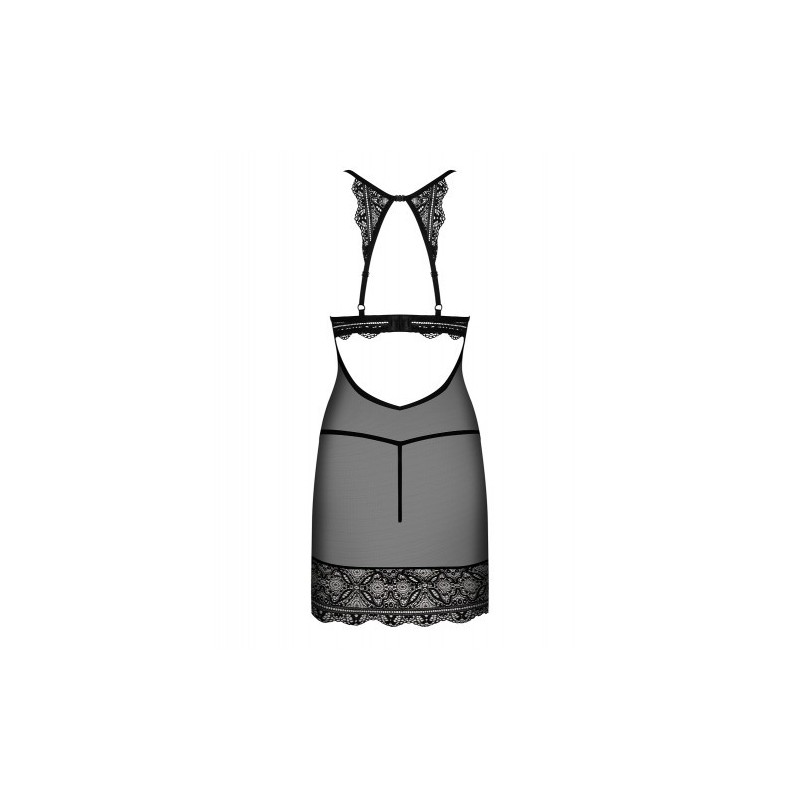 Μαύρο Ημιδιάφανο Νυχτικό Obsessive Renelia