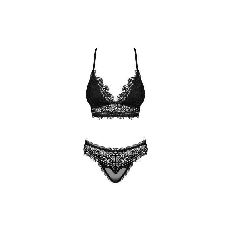 Αισθησιακό Μαύρο Σετ Εσωρούχων Obsessive Renelia