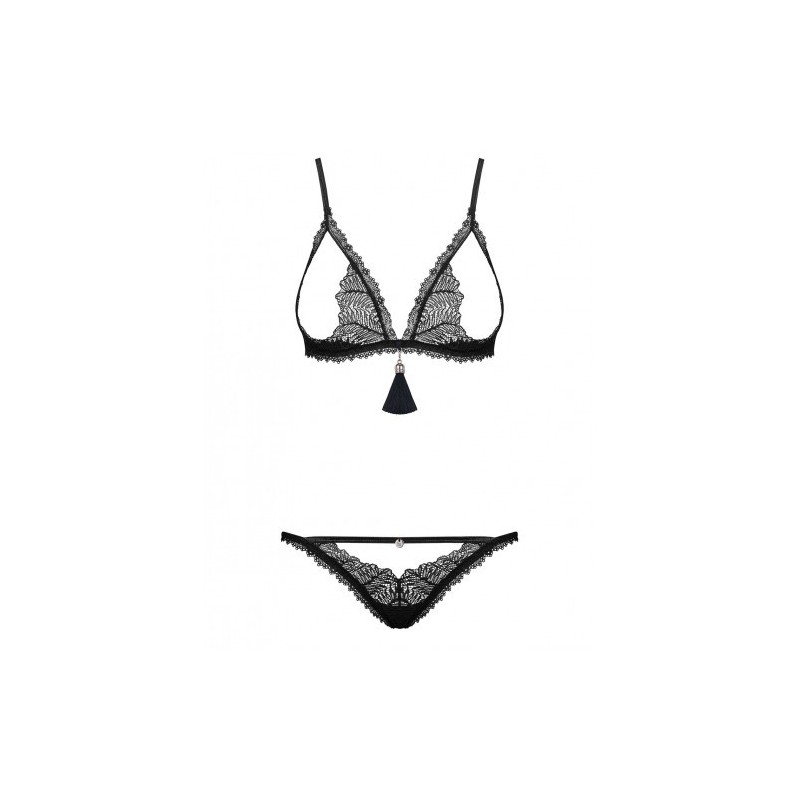 Μαύρο Σετ Εσωρούχων Obsessive Romanesa