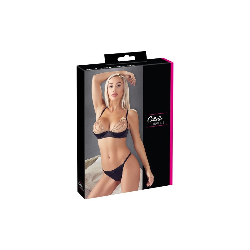 Μαύρο Σετ Σέξυ Εσωρούχων με διαμάντια Cottelli
