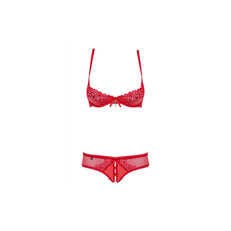 Αισθησιακό Κόκκινο Σετ Εσωρούχων Obsessive Alabastra XXL