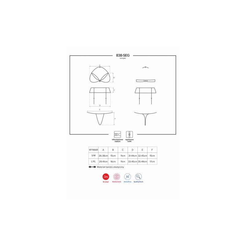 Obsessive Αισθησιακό Κόκκινο Σετ Εσωρούχων 3 τμχ