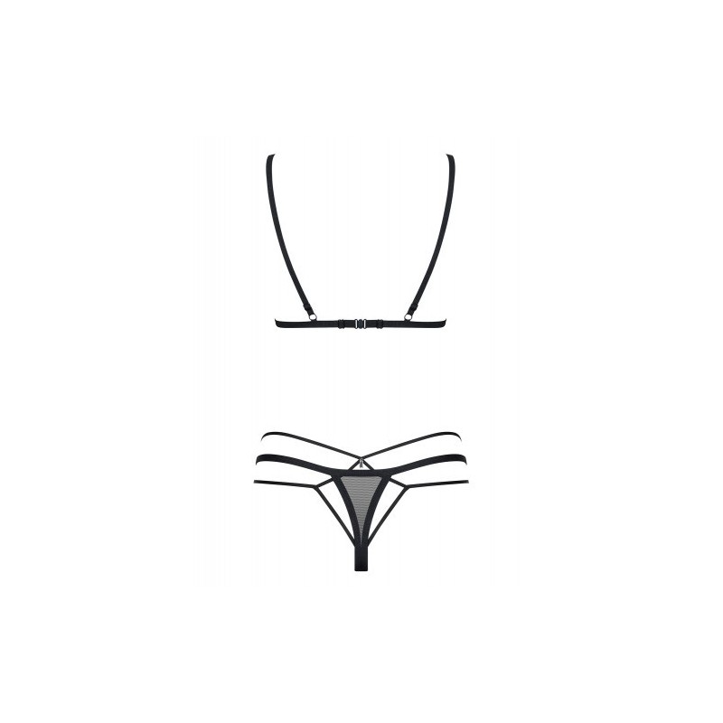 Obsessive See-Through Black Bra with Thong