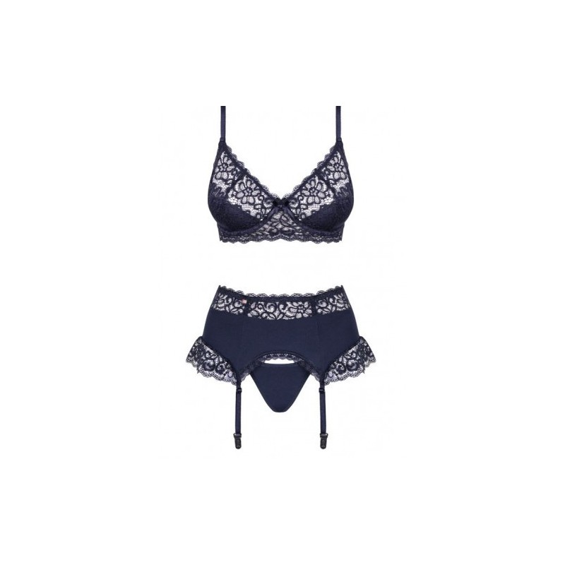 Obsessive Drimera Σέξυ Σετ 3 τεμαχίων σε βαθύ μπλέ