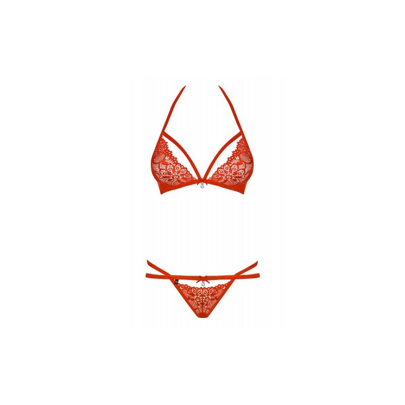 Obsessive Σέξυ σετ Στρίνγκ και Σουτιέν σε κόκκινο